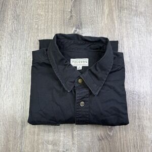 Tecovas Long Sleeve Button Down Western Faded Black Shirt 100% Cotton Medium